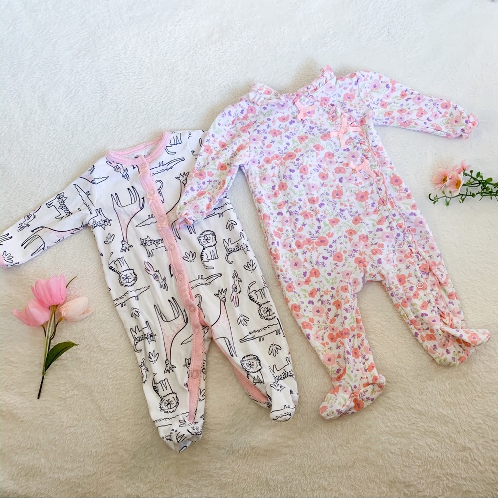 Bundle of 2 Baby Girl Sleepers